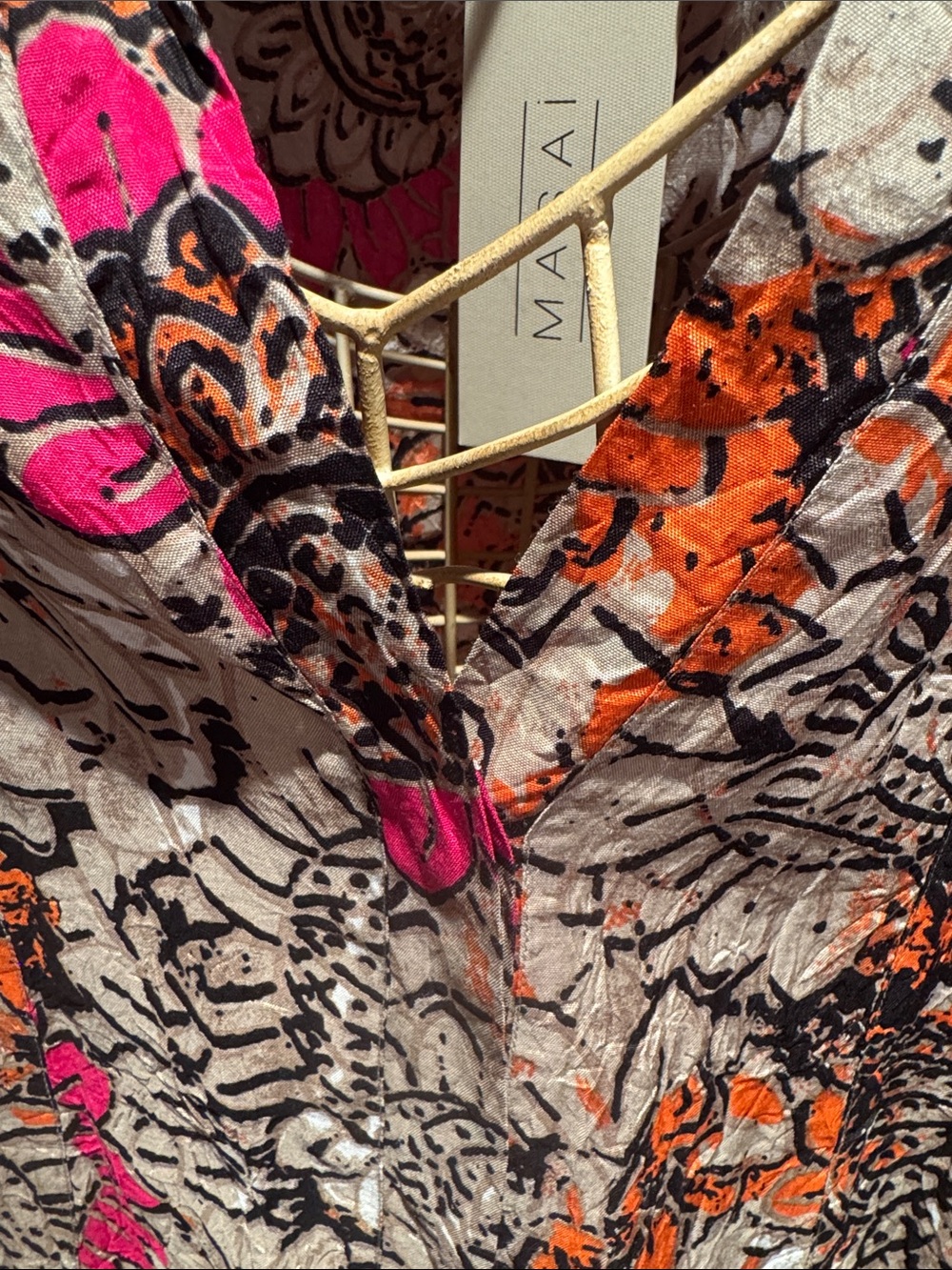 Masai Cerise Org Imorga Blouse Pink & Orange Flower Print - Size XL - NWT - Picture 9 of 9